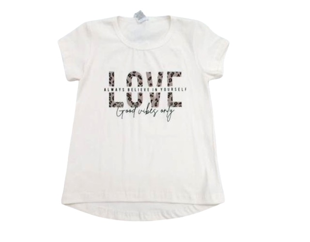 Blusa Lookinhos Juvenil Feminina Manga Curta Cotton Mullet