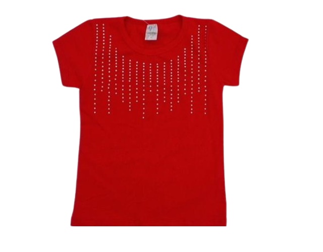Blusa Lookinhos Juvenil Feminina Manga Curta Cotton Strass