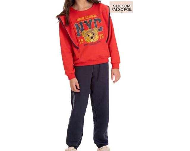 Conjunto Pimentinha Infantil Feminino Moletom Calça