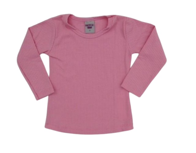 Blusa Pimentinha Primeiros Passos Feminina Manga Longa Malha Canelada