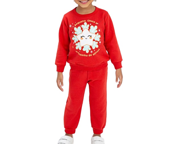 Conjunto Fashionk Primeiros Passos Feminino Moletom Calça
