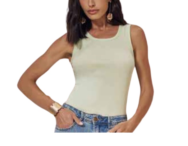 Blusa Feliny Adulto Feminina Regata Ribana Canelada
