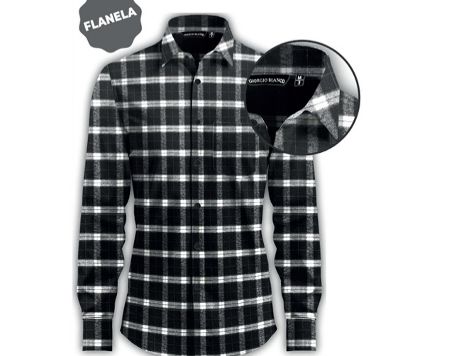 Camisa Giorgiobianco Adulto Masculina Manga Longa Flanela Xadrez Bo