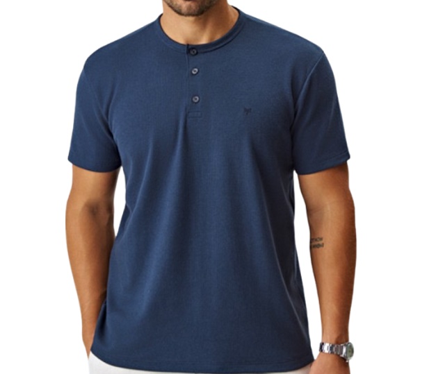 Camiseta Mmt Adulto Masculina Manga Curta Malha Trabalhada Botões