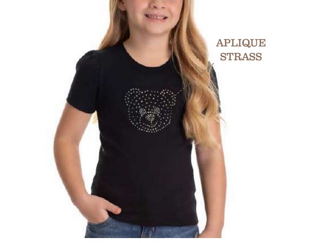 Blusa Babyvest Infantil Feminina Manga Curta Malha