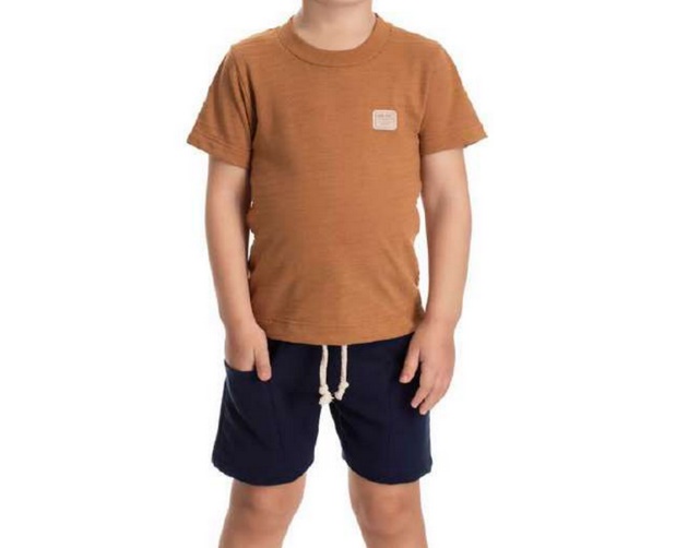 Conjunto Babyvest Primeiros Passos Masculino Manga Curta Malha Trabalha