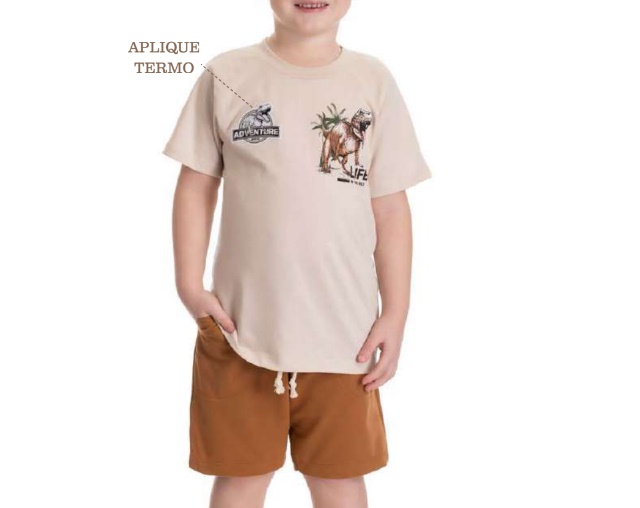 Conjunto Babyvest Infantil Masculino Manga Curta Malha