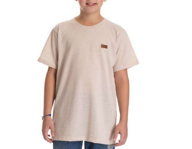 Camiseta Adulteens Juvenil Masculina Manga Curta Malha Trabalhada
