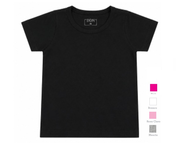Blusa Ddn Juvenil Feminina Manga Curta Cotton Básica