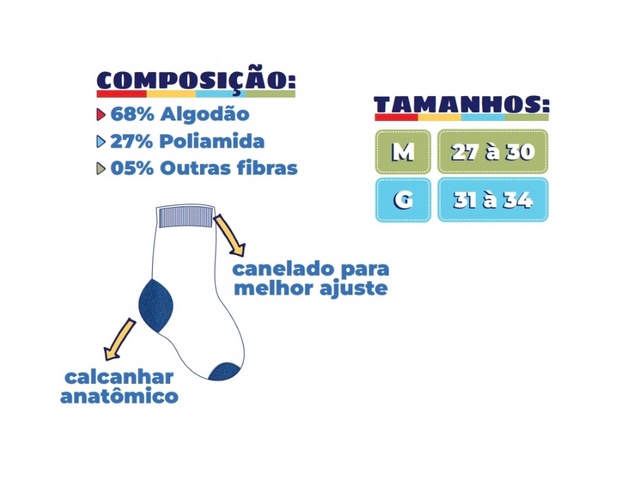 Meia Apollo Infantil Masculina Algodão Soquete Desenho (c/3)