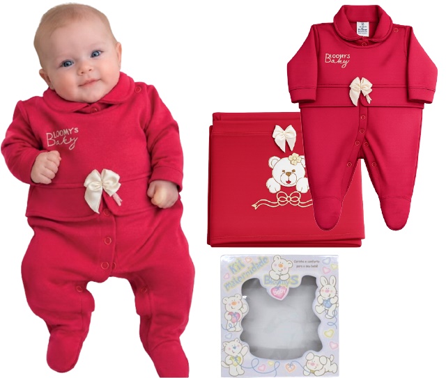 Saída-maternidade Bloomys Bebe Feminino Suedine 2pçs