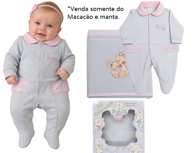 Saída-maternidade Bloomys Bebe Feminino Suedine 2pçs