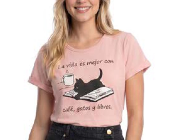 Blusa Summercat Adulto Feminina Manga Curta Cotton