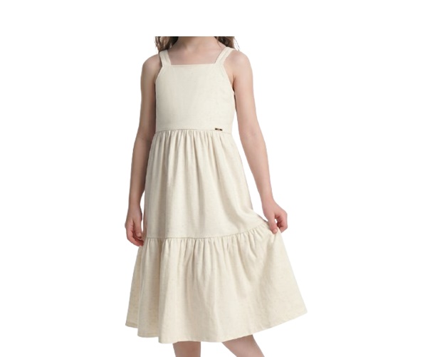 Vestido Dila Juvenil Regata Malha Linho