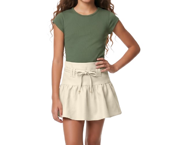 Conjunto Aerosfera Juvenil Feminino Manga Curta Cotton Saia