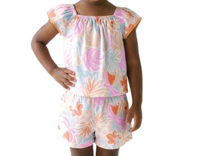 Conjunto Lecimar Primeiros Passos Feminino Manga Curta Malha Short