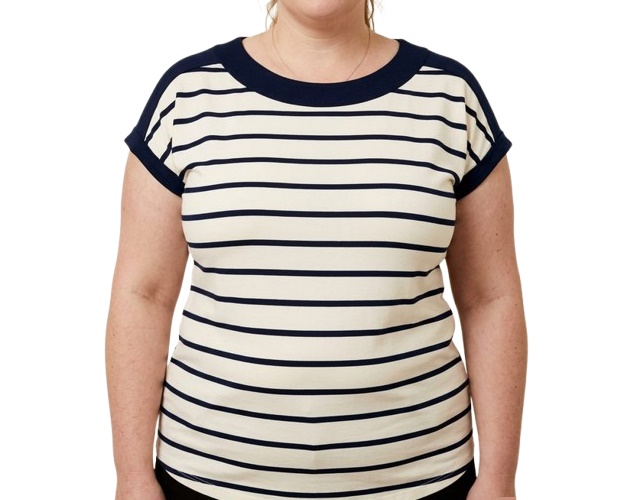Blusa Vestbem Adulto Extra Grande Feminina Manga Japonesa Viscolycra Listrada