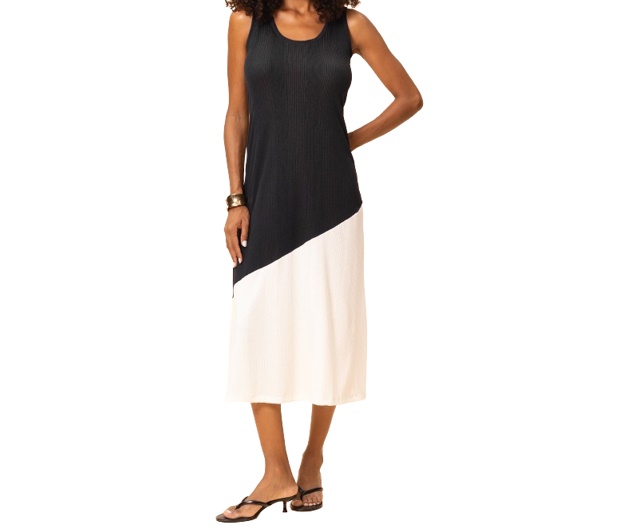 Vestido Lecimar Adulto Regata Malha Canelada Longo