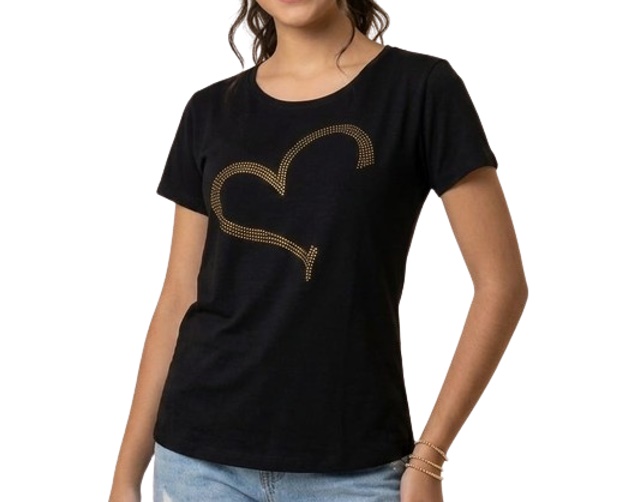 Blusa Inconsequent Juvenil Feminina Manga Curta Viscolycra Aplique