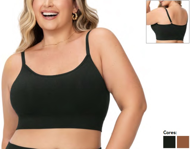 Top Zeerucci Adulto Extra Grande Alça Jacquard Bojo S/costura