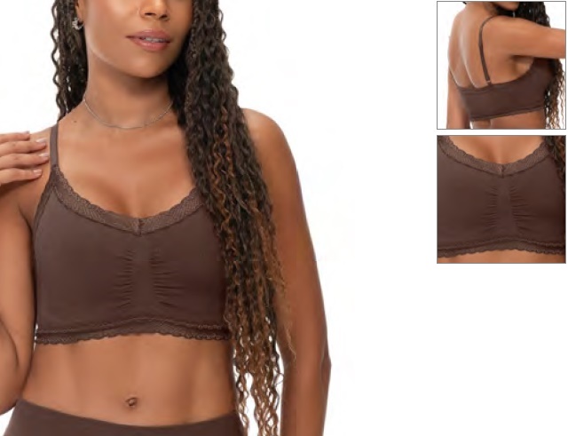 Top Zeerucci Adulto Alça Ribana Renda Bojo S/costura