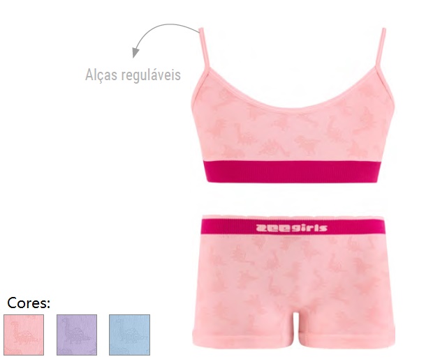 Conjunto-lingerie Zeerucci Infantil Alça Poliamida