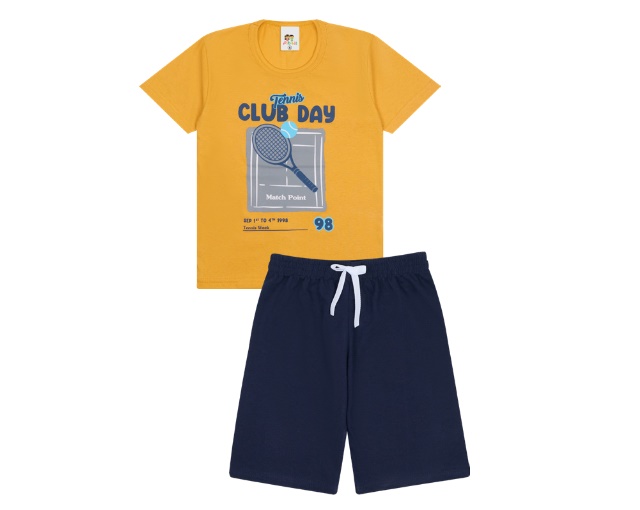 Conjunto Pituki Infantil Masculino Manga Curta Malha