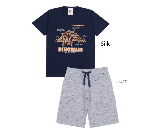 Conjunto Pituki Infantil Masculino Manga Curta Malha