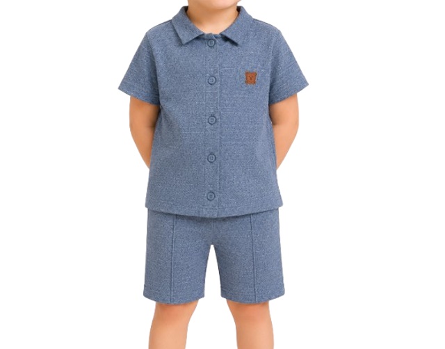 Conjunto Mundonicky Primeiros Passos Masculino Manga Curta Flamê