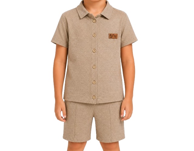 Conjunto Mundonicky Infantil Masculino Manga Curta Flamê