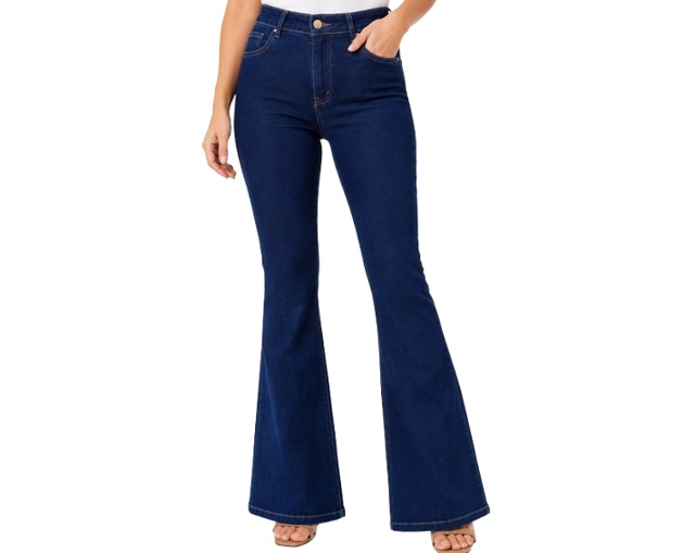 Calça Vivlon Adulto Feminina Jeans Lycra Flare