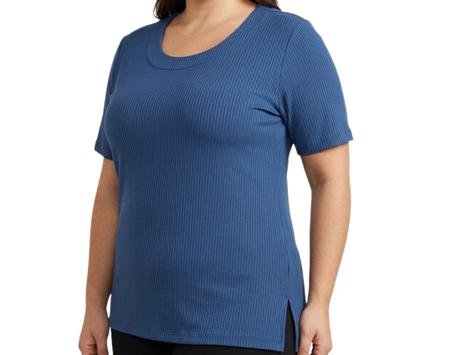 Blusa Quarter Adulto Extra Grande Feminina Manga Curta Canelada