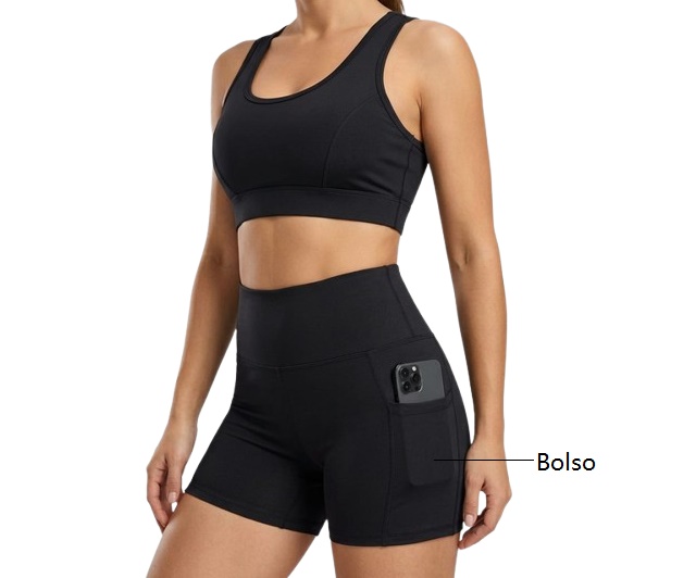 Conjunto Quarter Adulto Feminino Regata Poliéster Fitness