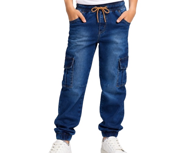 Calça Nacional Infantil Masculina Jeans Bolso Cargo
