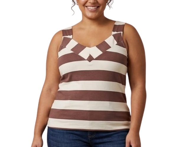 Blusa Armando Adulto Extra Grande Feminina Regata Viscolycra Listrada