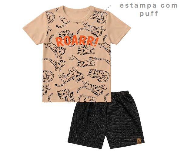 Conjunto Pegalegal Primeiros Passos Masculino Manga Curta Malha