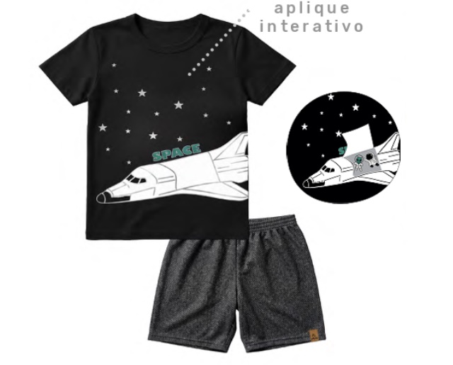 Conjunto Pegalegal Infantil Masculino Manga Curta Malha