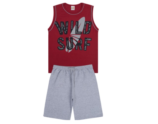 Conjunto Popin Juvenil Masculino Regata Machão Malha