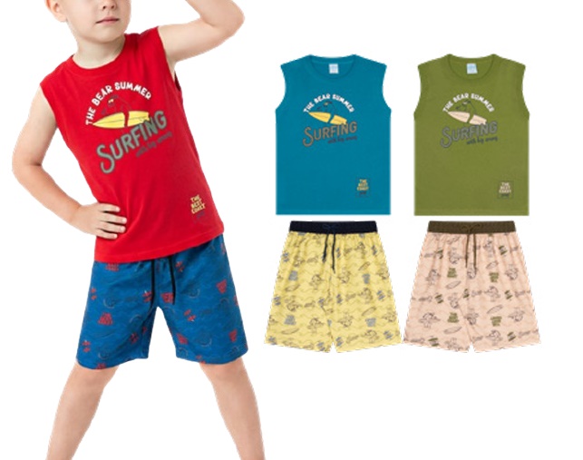 Conjunto Wilbertex Infantil Masculino Regata Machão Malha