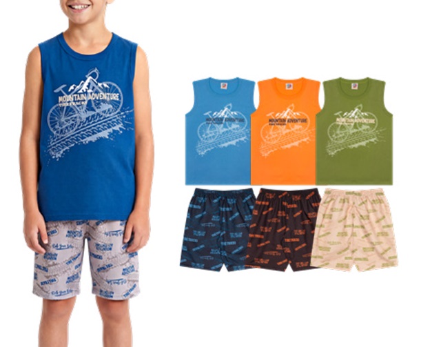 Conjunto Wkids Juvenil Masculino Regata Machão Malha
