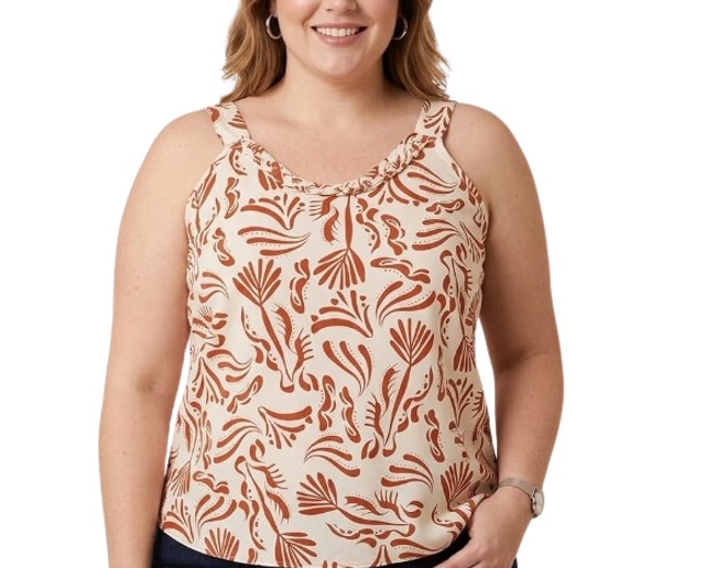 Blusa Vestbem Adulto Extra Grande Feminina Regata Chifon Estampada