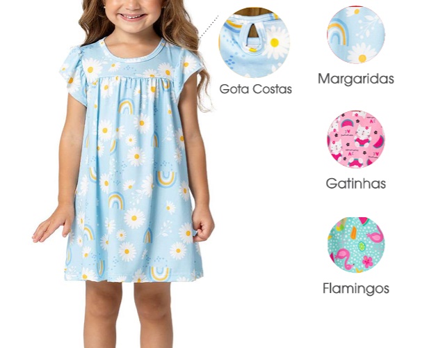 Vestido Trin Primeiros Passos Manga Japonesa Sublimado