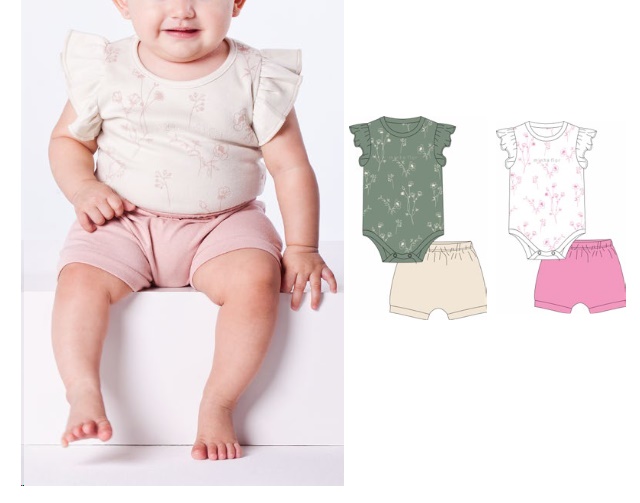 Conjunto Minhaflor Bebe Feminino Manga Japonesa Suedine Body