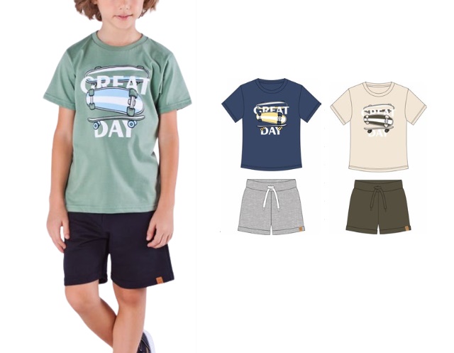 Conjunto Nk Infantil Masculino Manga Curta Malha