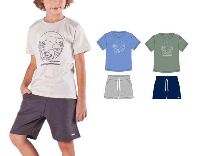 Conjunto Nk Infantil Masculino Manga Curta Malha