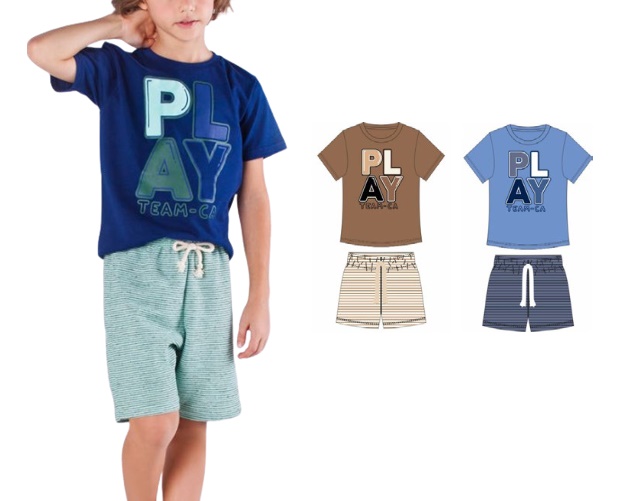 Conjunto Nk Infantil Masculino Manga Curta Malha