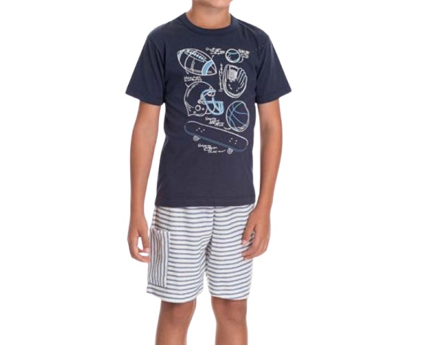 Conjunto Pimentinha Infantil Masculino Manga Curta Malha