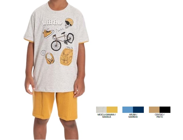 Conjunto Pimentinha Infantil Masculino Manga Curta Malha