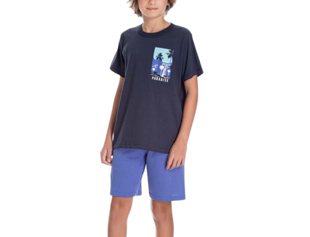 Conjunto Pk Juvenil Masculino Manga Curta Malha