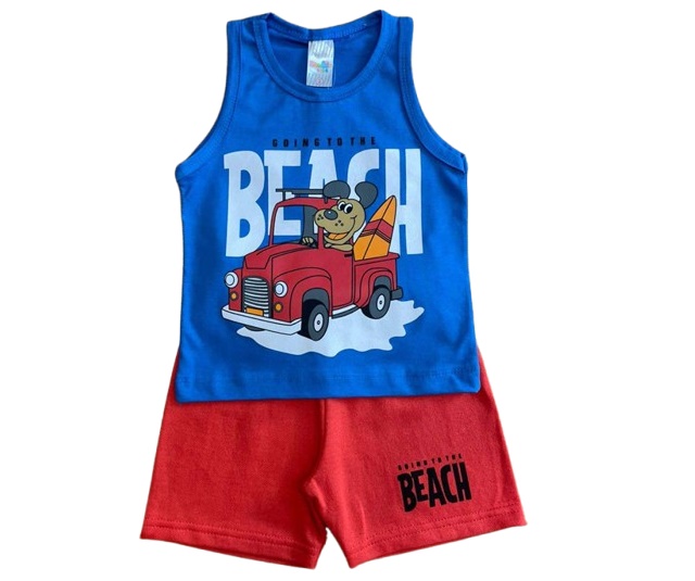 Conjunto Shumakids Primeiros Passos Masculino Regata Malha